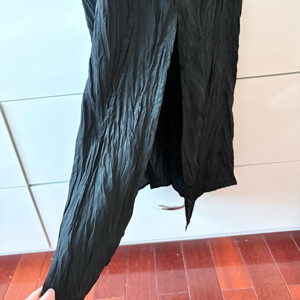 J. Crew Black Palermo Viscose Blend Crinkle Dress - Picture 8 of 13